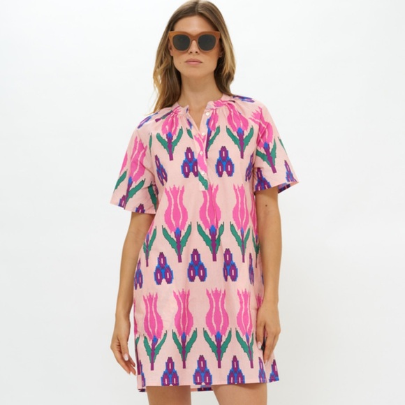 Oliphant Dresses & Skirts - OLIPHANT Pocket Mini Dress In Sumba Pink Flower